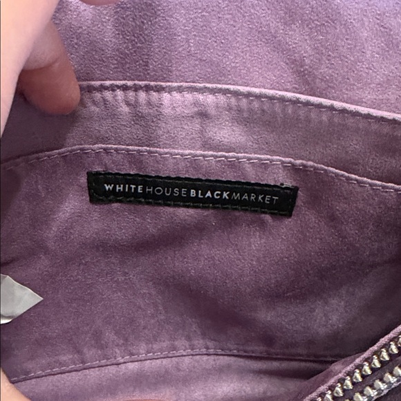 White House Black Market Lavender Suede Clutch - Picture 4 of 4